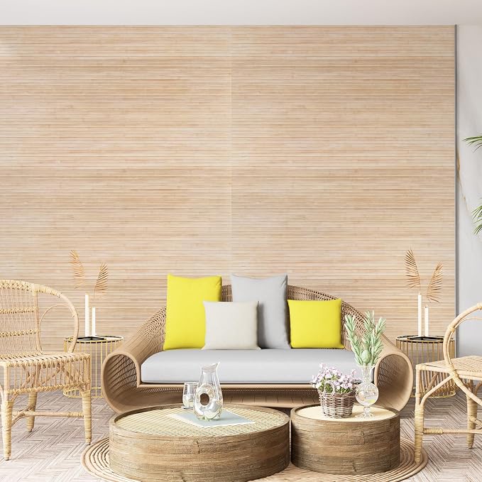 Art3d 48 x 96 in Natural Bamboo Wall Panel, 2-Pack, Light-Carbonized | Renewable Raw Board, Waterproof, No Emission, Wear-Resistant, Freely Cuttable, Stylish Wall Decor for Bedroom and Office - Image 2