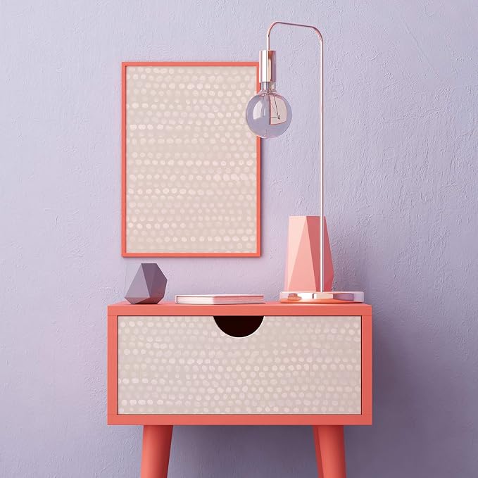 Tempaper Metallic Pearl Grey Moire Dots Removable Peel and Stick Wallpaper, 20.5 in X 16.5 ft, Made in the USA - Image 8