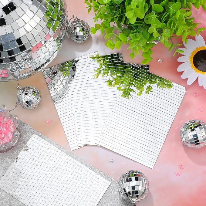 21600 Pieces Silver Disco Mirror Tile Self-Adhesive Mirrors Mosaic Tile - Image 4