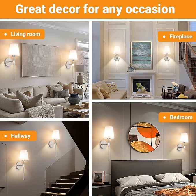 Battery Operated Wall Sconces Set Of 2, Wireless Battery Wall Light With 10000mAh RGB Rechargeable Magnetic Bulb, Rechargeable Wall Sconce With Remote Control For Bedroom, No Electrician Required - Image 9
