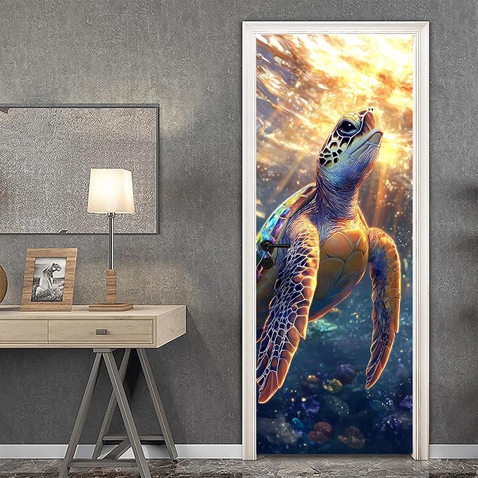 3D Door Stickers, Peel and Stick Wallpaper ，Self-Adhesive Mural PVC Waterproof Wall Poster for Home Decor 30.3" W x 78.7" H - Image 2