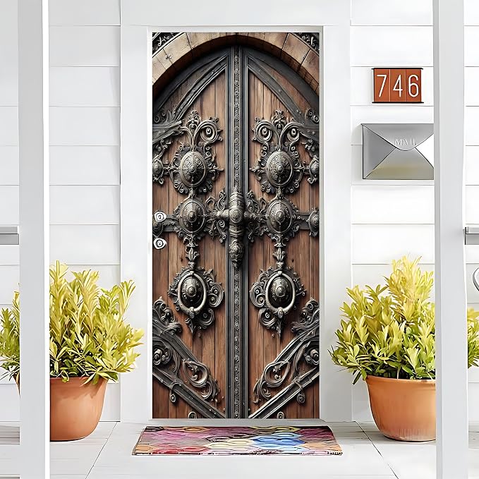 3D Door Stickers, Peel and Stick Wallpaper ，Self-Adhesive Mural PVC Waterproof Wall Poster for Home Decor 30.3" W x 78.7" H - Image 4