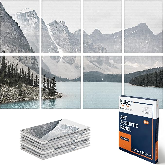 BUBOS 8 Pcs Art Acoustic Wall Panel,47.2”x31.4”Self Adhesive for Home Decor | Peel and Stick, for Home Office, Studio & Wall Decor Sound Treatment, Wall Panels for Noise Reduction & Stylish Room by BUBOS