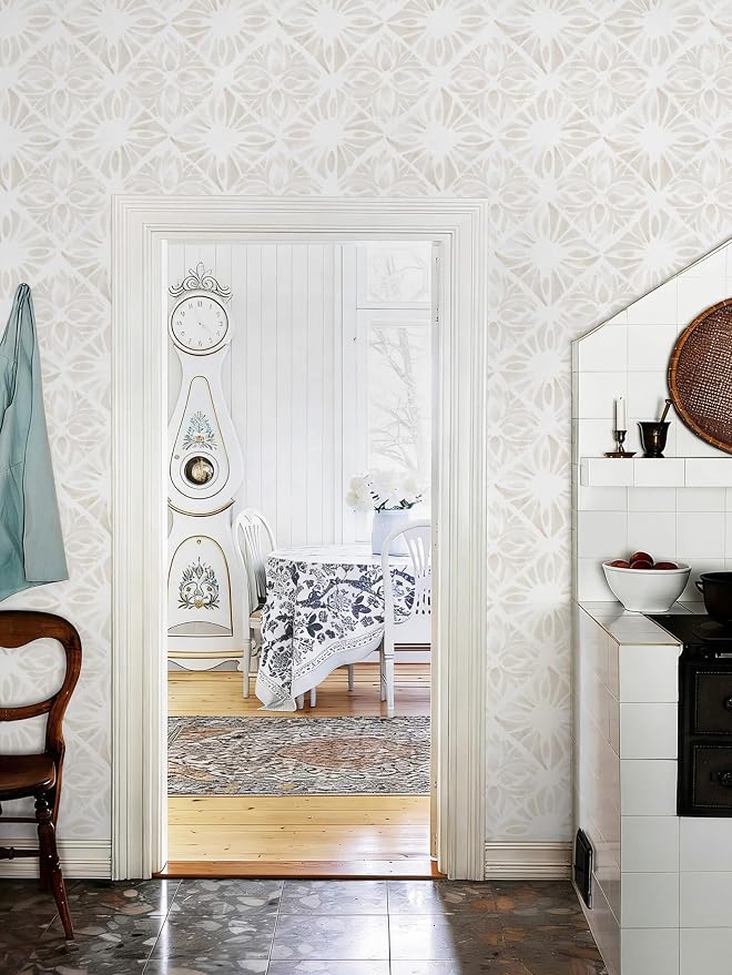 Boho Wallpaper Neutral Peel and Stick Wallpaper 78.7"x17.3" Geometric Wall Paper Beige and White Contact Paper Textured Removable Vinyl Waterproof for Bedroom Farmhouse Kitchen Bathroom - Image 8