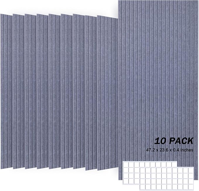 Large Acoustic Panels, 48"X24"X0.4" Sound Proof Foam Panels for Walls, Sound Dampening Panels, Soundproof Wall Panels for Home Studio&Office Decor. (Dark Grey, 10) by Unknown
