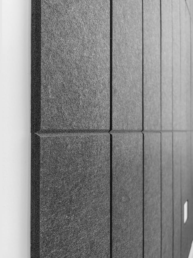 Shiplap Felt Wall Panels for Interior Wall Decor, Accent Wall Paneling for Bedroom Living Room & Office, Peel and Stick, Sound Absorbing – 24 Pack Felt Wall Tiles with Adhesive – Gray Black - Image 2