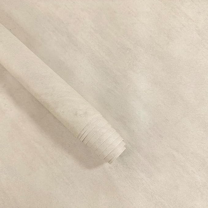 Cream Limewash Peel and Stick Wallpaper Concrete 48" x 354" Matte Beige Self-Adhesive Ivory Industrial Extra Wide Sandstone Cement Waterproof Contact Paper Textured Vinyl for Bedroom Kitchen Garage - Image 2