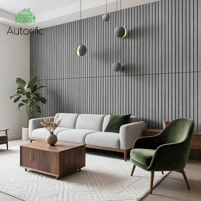 Acoustic Wall Panels, 10 Pack Sound Panels, 47.2”x23.6”,Gray Oak | Soundproof Panels with Simulated Wood Grain Finish,Acoustic Wall Panels,Decorative Wall Panels, High-Density Polyester Fiber - Image 5