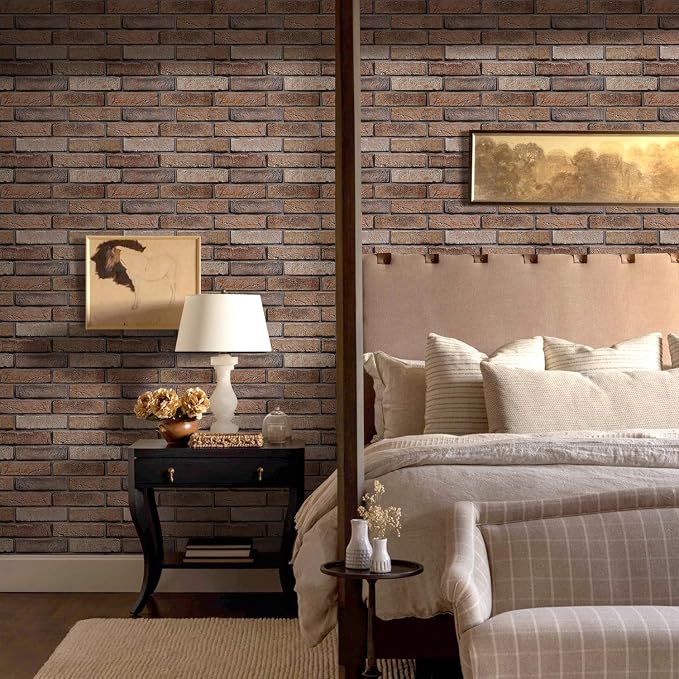Commomy 3D Faux Brick Wall Panels -Thin Urltra PVC 10pcs 15.74" x 11.8" | Peel and Stick Brick Wall Covering for Quick DIY Interior Wall Decor,Not Real Brick (12.92 sq.ft) - Image 3
