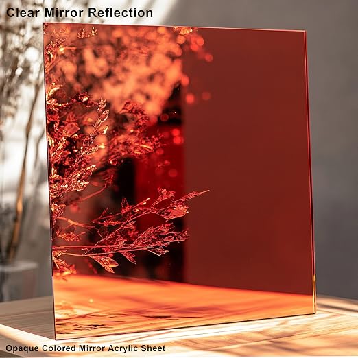 8x8 Inches Red Mirror Acrylic Sheet – 2 Pcs Reflective Acrylic Panel for DIY Crafts, Home Décor & More (20x20 cm) - Image 3