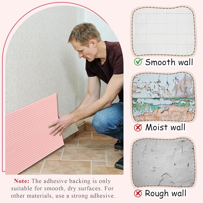 15.8 x 78.7 Inch Wall Padding for Kids, Pink, 1 Roll | Anti Collision Wall Padding Padded Wall Panels 3D DIY Headboard for Autism Playroom Nursery Bedroom Living Room Corner Guards - Image 6