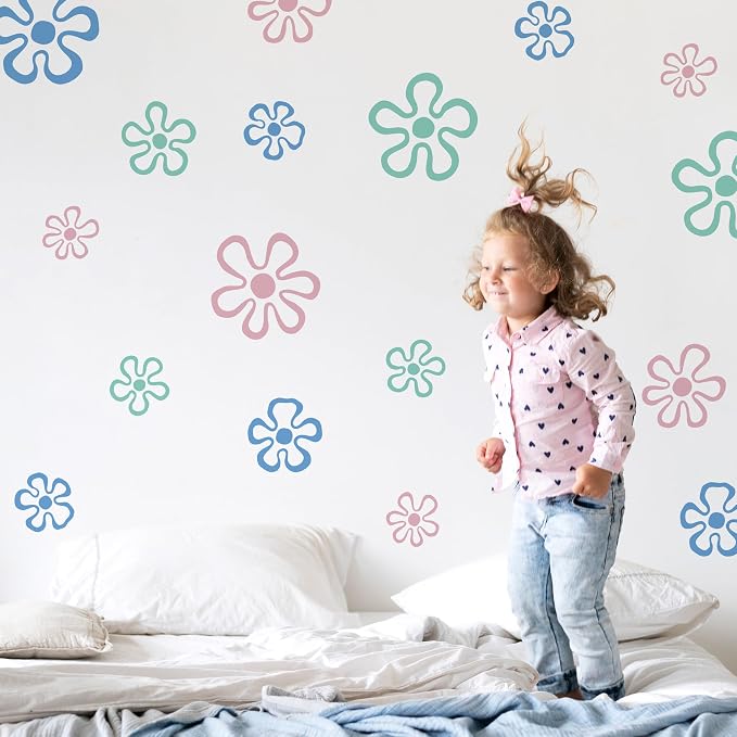 Ocean Flower Wall Decals, Peel and Stick Under the Sea Floral Bubble Mural, Playful Sea Flower Wall Stickers for Kids, Boys and Girls Room, Bedroom & Nursery Decor (Ocean Flower Wall Decals) - Image 5