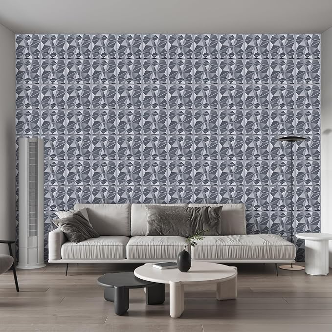 Heikki 30 Pack 3D Wall Panel for Interior Wall Décor, PVC Flower Textured Wall Panels for Living Room Bedroom Hotel Office, 11.8"x11.8", Double-Sided Tape (Gray-XLZ) - Image 7
