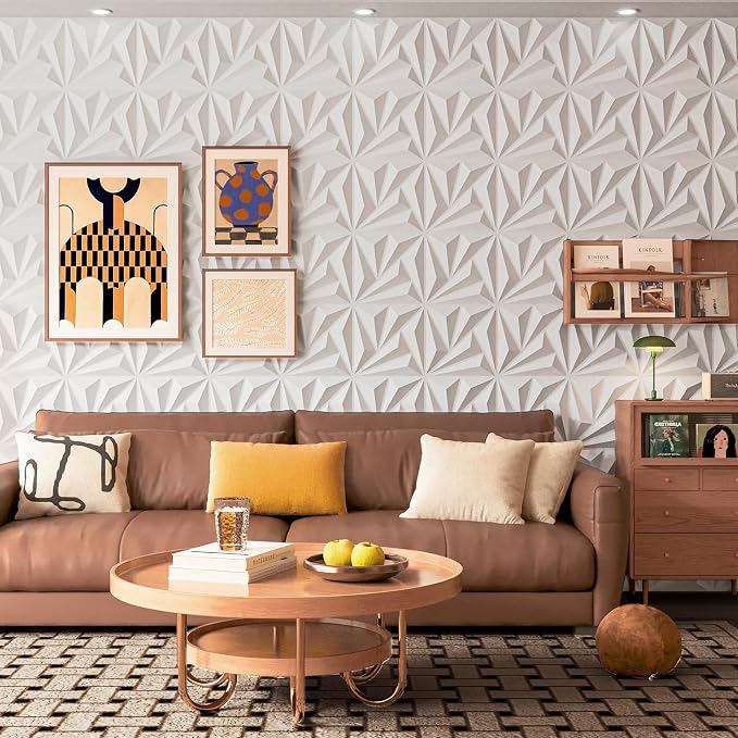 Art3d 20 Pack Decorative 3D Wall Panels, 19 Sq.feet PVC Interior Wall Décor, 11.8"x11.8", White - Image 8