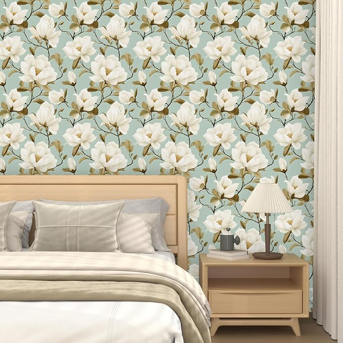 Laatse Vintage Blue Floral Bird Wallpaper Peel and Stick 17.5" × 118" | Self Adhesive/Removable/Waterproof/Thick Vinyl Contact Paper for Bathroom Bedroom Shelf Cabinet Drawer,Prepasted,Easy Peel - Image 3