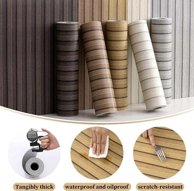 Teak Yellow Peel and Stick Slat Wall Panels,Wood Grain Paneling | (118"x15.75",13Sq.ft)Self-Adhesive,Soundproof,Moisture-Resistant,3D,Faux Wood Panels,for Bedroom,Bathroom,Entryway - Image 5