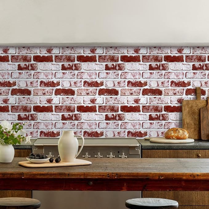 3D Faux Brick Wall Panels Peel and Stick, Designed for Quick DIY | Red, 10 Pcs 11.8" x 11.8", Small Brick-Look, Ultra-Light PVC Fake Brick Wall Covering for Wall Renovation, Cover 9.7 sq ft - Image 5