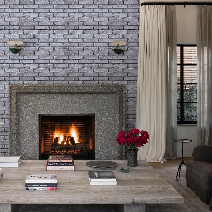 Commomy Faux Brick 3D Wall Panels,Thin UrltraLight PVC - 12 pcs | Thin UrltraLight PVC Wall Stickers Brick Peel and Stick Tile for TV,Bedroom, Living Room（Covers 22.48 sq.ft） - Image 2
