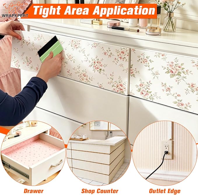 WRAPXPERT Wallpaper Tools, Wallpaper Kit Smoothing Tools for Peel and Stick, Wallpaper Installation Kits for Wallpaper Hanging, Contact Paper, Bathroom, Vinyl Backsplash Tile, Window Film Applying - Image 6