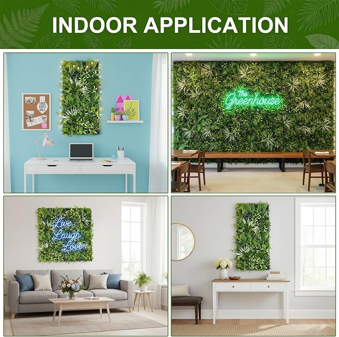 Artificial Greenery Wall, 40''x 20'' Plant Panels, UV-Anti Faux Grass Wall | 3D Green Backdrop, Garden Privacy Fence Screen, Boxwood Hedge Leaf Covering, Indoor/Outdoor/Balcony/Patio Green Wall Decor - Image 6