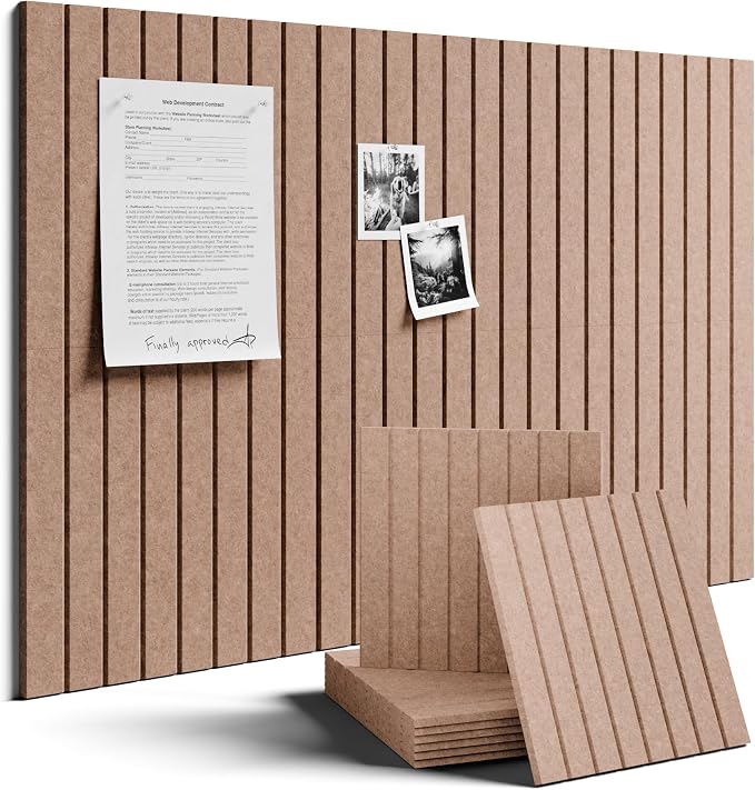 Fluxynara 36" x 24" Large Felt Bulletin Board, Terracotta | 6 Pack Cork Board Alternative with 30 Safe Adhesive Tabs, Pin Boards for Wall Decor, Home, Office, Classroom,Dorm by FLUXYNARA