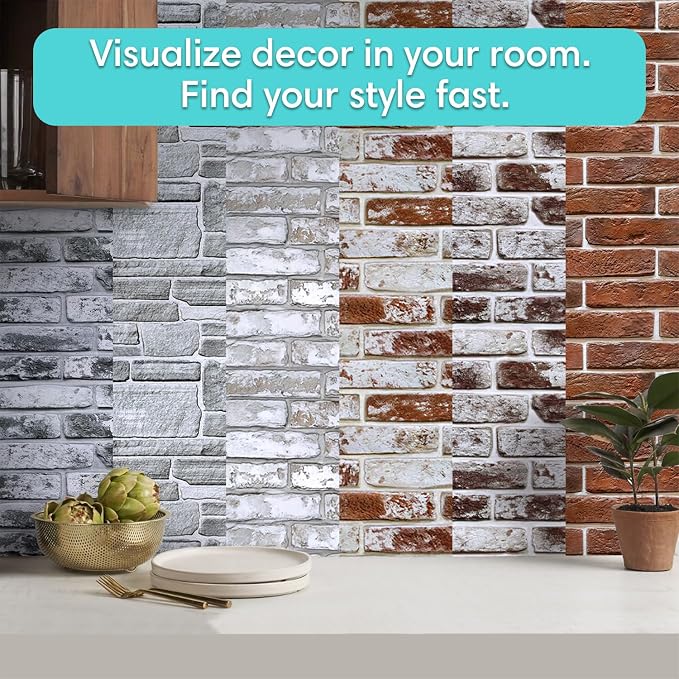 Commomy Sample Kit - 6 Pcs Large Brick & Stone 3D Wall Tiles 9.05 x 5.9 in - Image 6