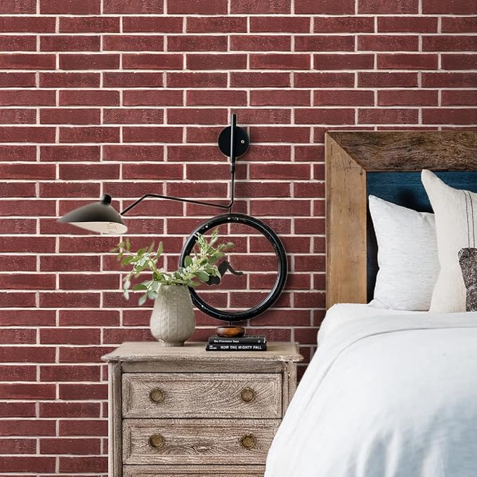 3D Faux Brick Wall Panels Peel and Stick, Designed for Quick DIY | Red, 10 Pcs 15.7" x 11.8", Brick-Look, Ultra-Light PVC Fake Brick Wall Covering Tiles for Wall Renovation, Cover 12.9 sq ft - Image 2