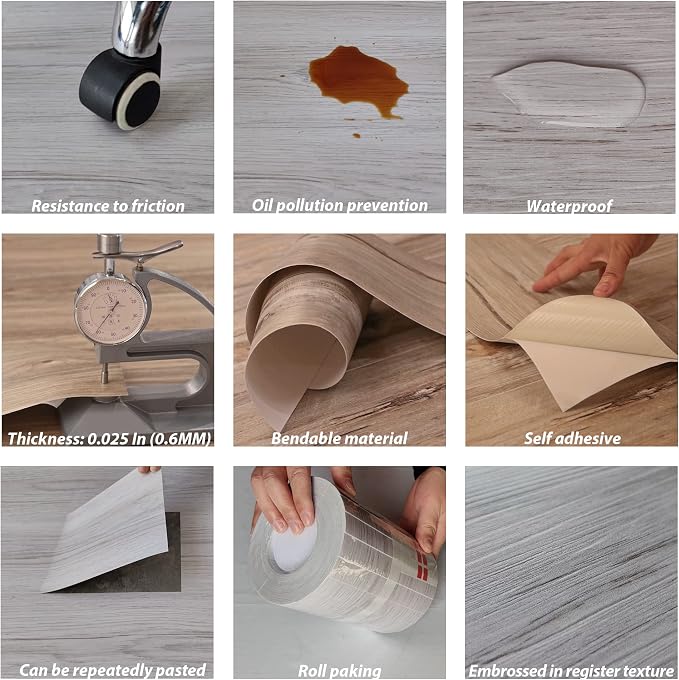 Lareko Peel and Stick Floor Tile, Waterproof Vinyl Plank Flooring | 36-Pack 54 Sq.Ft, Self-Adhesive Laminate Vinyl Tiles,Realistic Wood Grain for DIY Bathroom, Laundry Room & Rental Upgrades - Image 8