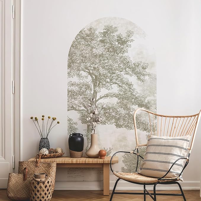 Zeeko Vintage Forest Arch Wall Decal 31"x59" Peel and Stick Canvas Waterproof Self-Adhesive Removable Tree Mural for Nursery Wall Decor - Image 6