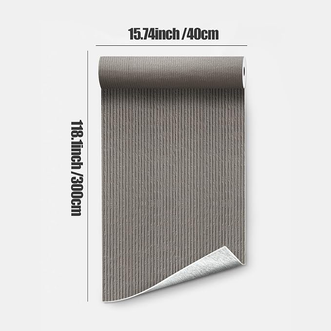 3D Faux Stone Peel and Stick Roll-15.7"x110"Thick PVC Foam Wall Paneling,DIY Self Adhesive Removable Waterproof&Sound Dampening for Cement Texture Accent Wallpaper for Living Room,Bedroom(Dark Gray) - Image 4