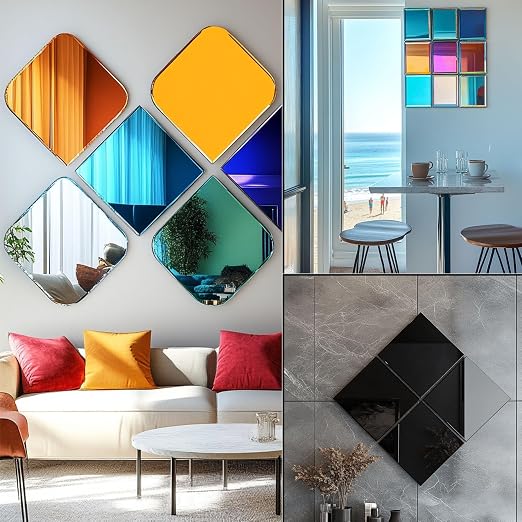 Colored Mirror Acrylic Sheet Set, 10 Pack 8×8 inch – Laser Cutting & DIY Crafts, Home Decoration, Weddings & Party Favors (20x20 cm) - Image 2