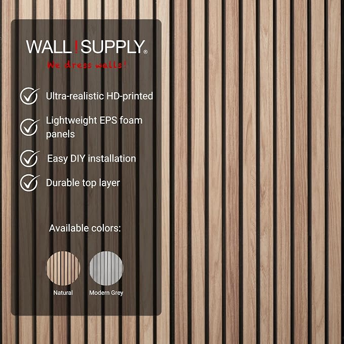Wall!Supply Ultralight Linari Natural EPS Foam Faux Wood 3D Wall Panels - Home Decor Wallpaper Alterantive for Living Room, Bedroom, and Office - Easy Installation DIY Room Decor - 4 Pack 24.96 Sq Ft | Lightweight EPS Foam, Wallpaper Alternative, Easy ... - Image 3