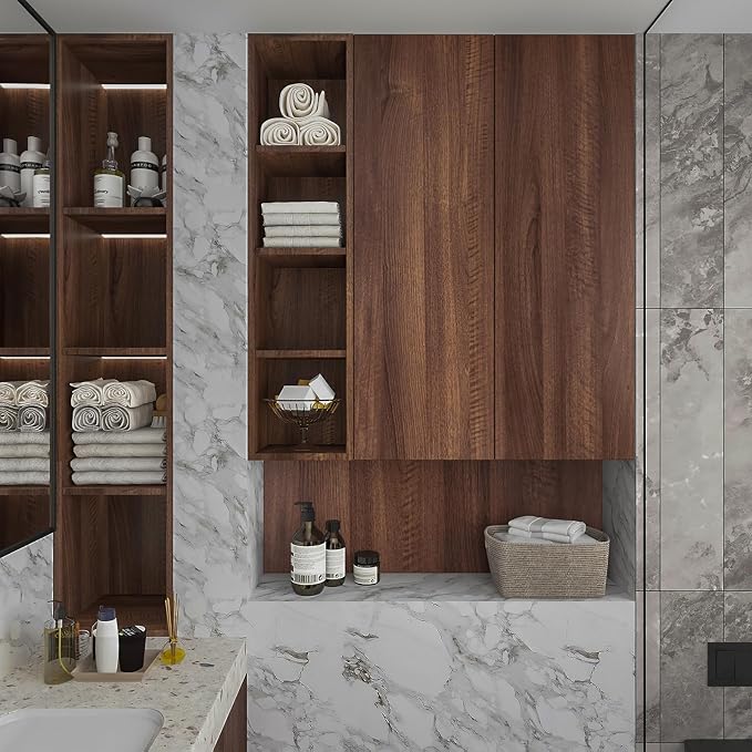 Walnut Wood Grain Contact Paper Peel and Stick Wood Wallpaper 24x78 inch Dark Wooden Look Decorative Wallpaper Removable Self-Adhesive Wood Vinyl Wrap for Kitchen Cabinet Countertop Table - Image 7