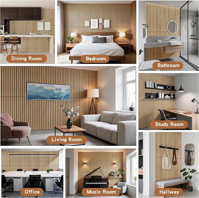 Acoustic Panels, 4 Pack 47.2”x23.6” Sound Proof Panels, Teak | Simulated Wood Grain Finish Acoustic Wall Panels,Decorative PVC Wood Acoustic Wall Panels, for Office,Home,Theater,Studio - Image 8