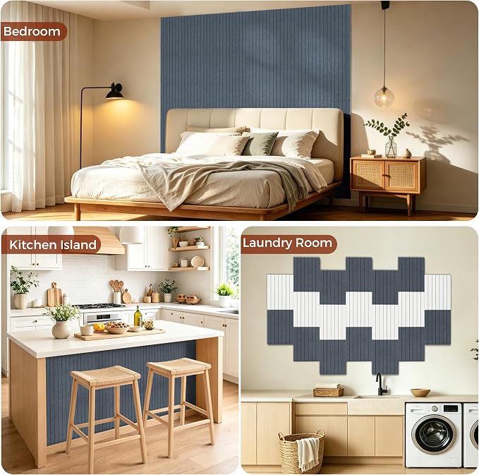 TO-TH Acoustic Wall Panels Self-Adhesive Sound Proof Panel 12 Pack, Gray | 100%Polyester Fiber, Peel and Stick Noise Dampening Panels, Reduce Echo&Flutter, Decorative Wall Panel for Studio,Garage,Home - Image 7