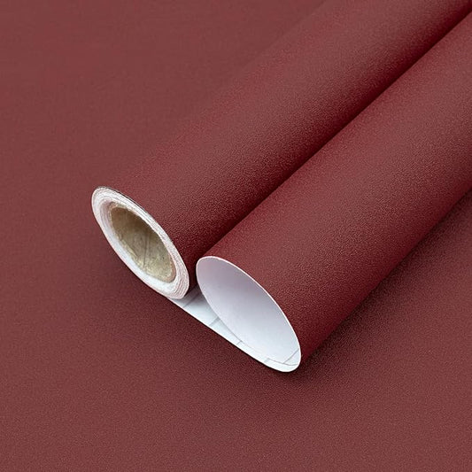 Yancorp 16"x394" Matte Red Contact Papaer Peel and Stick Wallpaper Vinyl Wrap Countertop Wallpapers Waterproof for Cabinets Drawers Bedroom Kitchen Self-Adhesive Wallpaper by YancorpHomeDecor