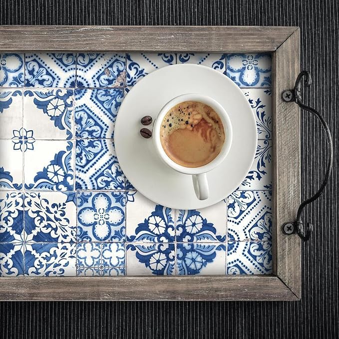 RoomMates RMK11083WP Blue Mediterranian Tile Peel and Stick Wallpaper 20.5" x 16.5 feet - Image 4