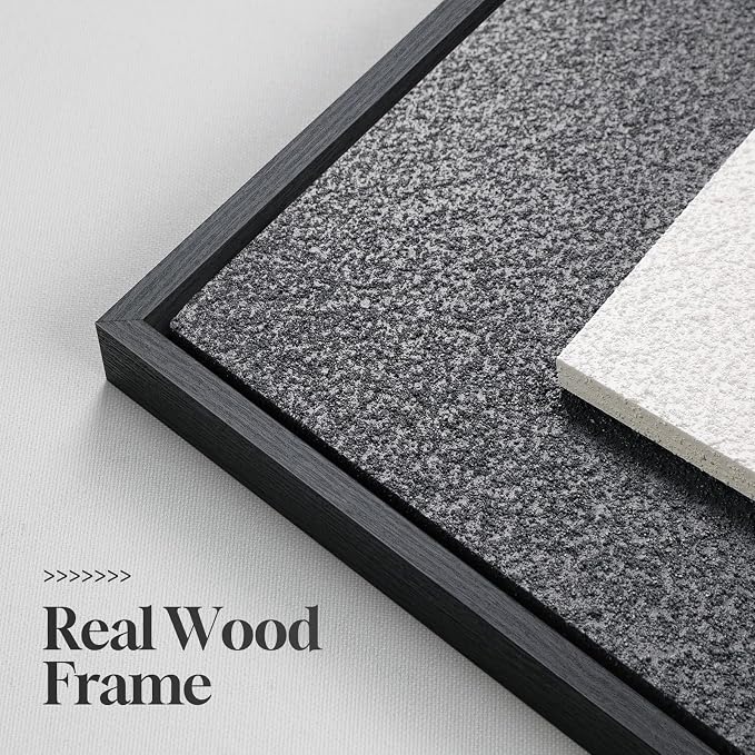 3D Textured Framed Blue and White Abstract Wall Art Set, 3 Piece, 16x24 In | Solid wood frames, raised geometric reliefs, navy blue and ivory tones, modern decor for bedroom living room dining room - Image 6