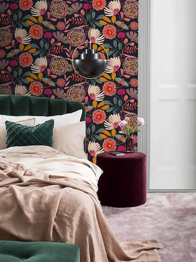 Peel and Stick Wallpaper Floral Contact Paper for Cabinets/Kitchen/Bathroom | Textured Vinyl Stick on Wall paper, Removable, Waterproof, Self-adhesive, Boho, for bedroom/rv/laundry room 17.3" x 236.3" - Image 6