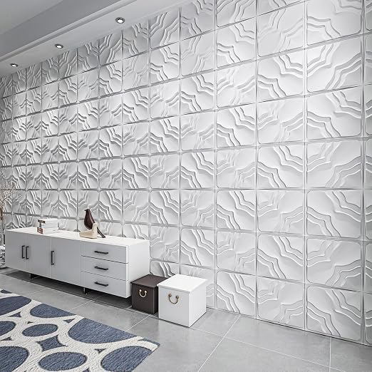 Art3dwallpanels 3D Wall Panels, 33 Pack, 12x12 Inch, White | Modern Raised 3D PVC Wall Tiles for Interior Wall Decor, 2 Different Effects, Easy DIY Mount for Residential and Commercial - Image 5