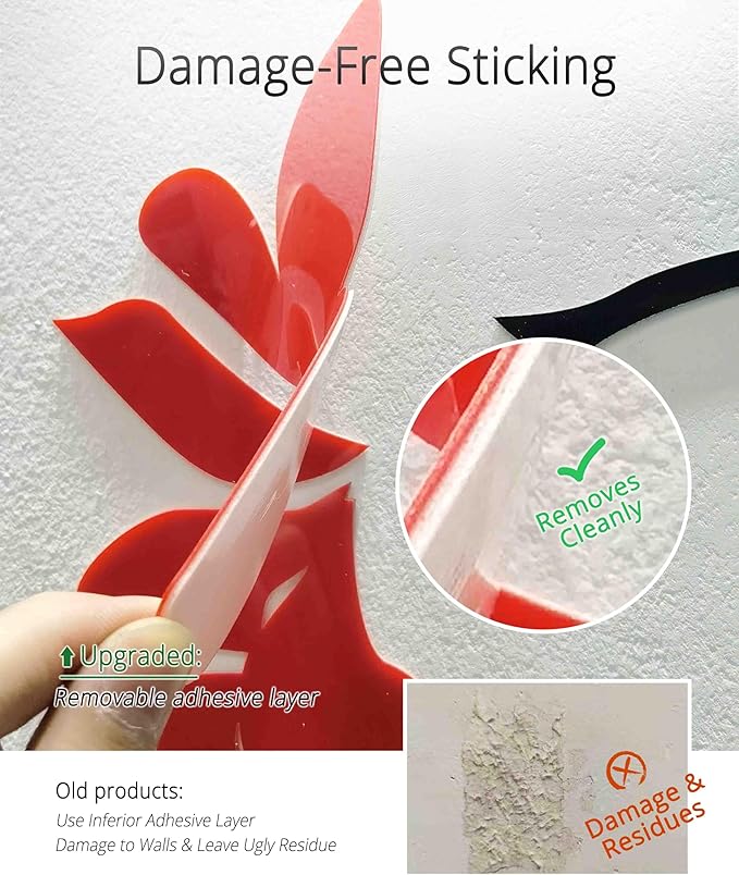 3D Rattan Flower Wall Murals for Living Room Bedroom Sofa Backdrop TV Background, Originality Stickers Gift, Decor Decal (70(H) x 22(W) inches) - Image 5