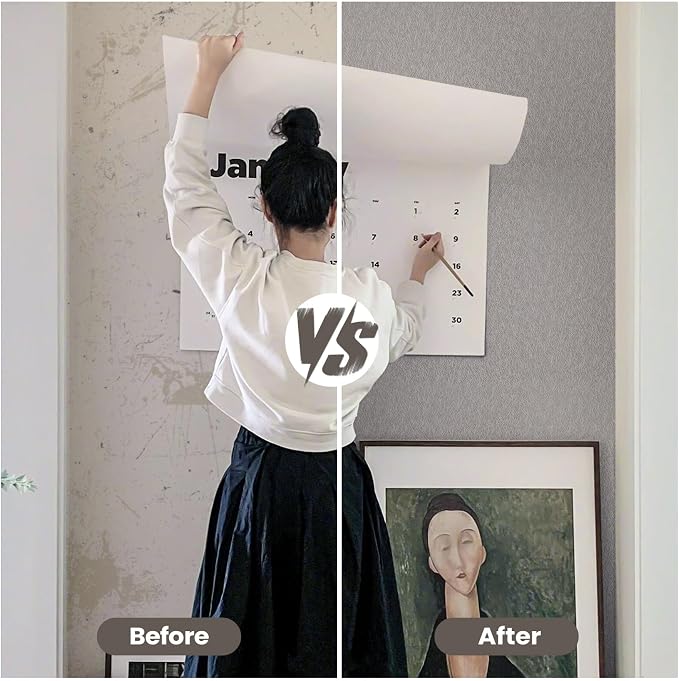 Taupe Peel and Stick Self Adhesive Wallpaper Countertop Contact Paper | Removable Self Adhesive Waterproof Bathroom Wallpaper 15.7" X 393.7" Kitchen Vinyl Wrap for Cabinet Wall Cover Paper - Image 4