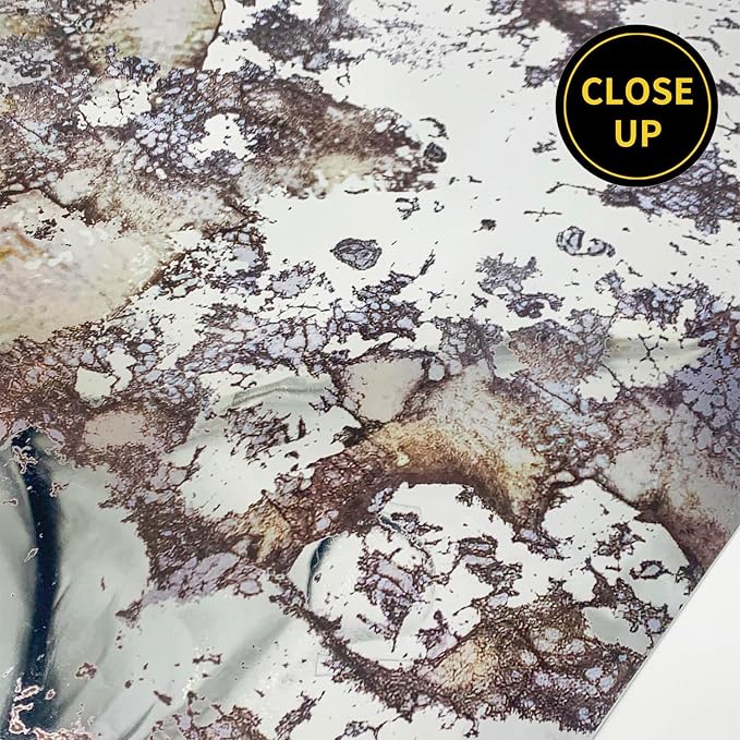 LiveInUrban Antique Foxed Paint Vintage Distress Chrome Reflective Wallpaper, Peel and Stick Overlap Contact Paper, Grung Peel and Stick Wall Mural for Home Decor, 15.19"x39.37" - Image 6
