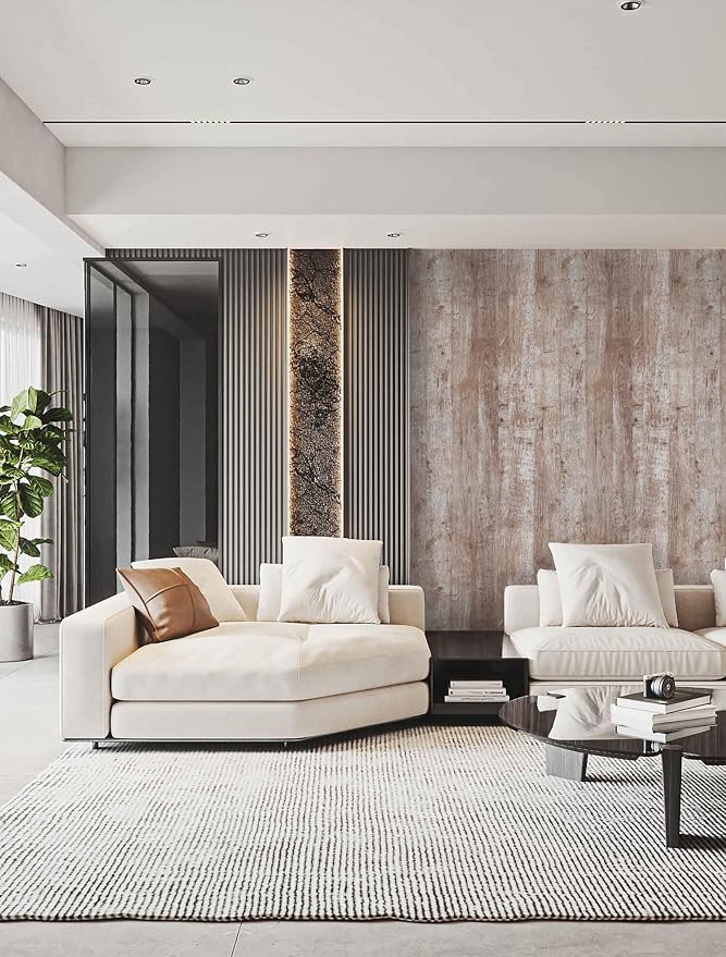 Dimoon 236"x17.7'' Wood Contact Paper Brown Grey Dark Wood Wallpaper Gray Brown Wood Plank Wood Peel and Stick Wallpaper Waterproof Removable Rustic Self Adhesive Vintage Table Desk Cabinet Vinyl Roll - Image 3