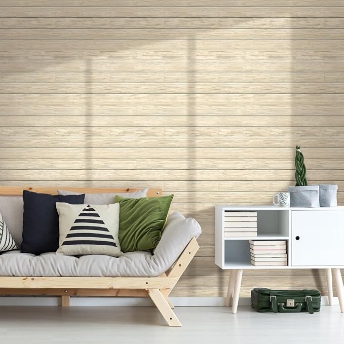 Commomy 3D Faux Wood Peel and Stick Wall Tiles 10 Pcs 11.8" x 11.8" | Ultralight Thin PVC Interior Wall Decor for Bedroom, Bathroom, Kitchen Backsplash,Living Room(9.7sq.ft) - Image 3