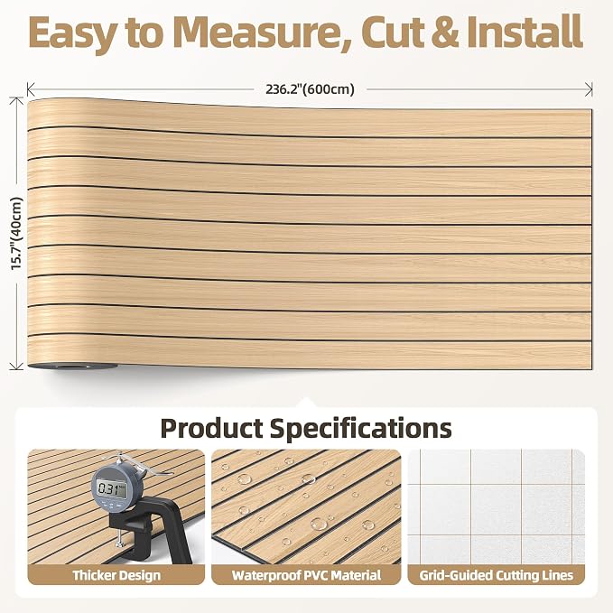 Peel and Stick Wood Slat Wall Panels, 3D PVC Faux Oak Wood Grain Wallpaper | 15.75"x236" Soundproof Wall Panels with Self Adhesive, Wall Coverning for Accent Walls Ceiling Bedroom Bathroom Kitchen Decor - Image 5