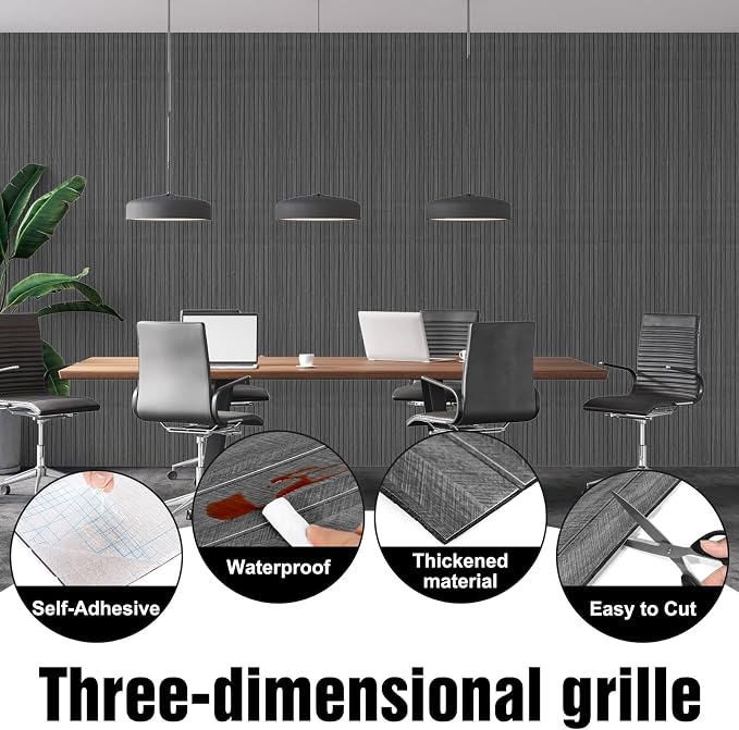 3D Wood Slat Wall Panels Peel and Stick Faux Wood Grain Thick Wallpaper 15.7"x118" Acoustic PET & IXPE Foam Paneling Self-Adhesive Decor for RV Living Room Bedroom Ceiling DIY Accent Wall Covering - Image 2