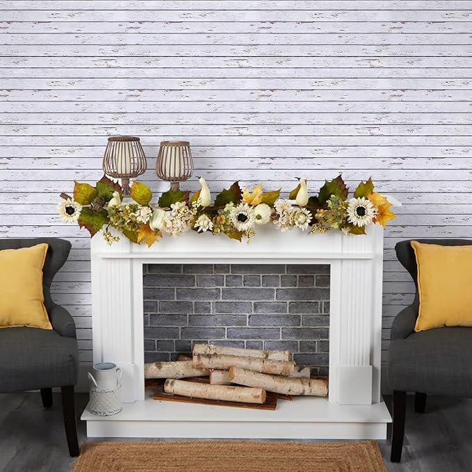 COMSTICKC 3D Faux Wood Wall Sticker Peel and Stick Shiplap for Wall Decor | 12 Pcs 22.8" x 11.8", Not Real Wood, Ultra-Light Thin PVC 3D Fake Wood Decorative Tile Wall Panels Covering,Cover 22.48 sq ft - Image 6