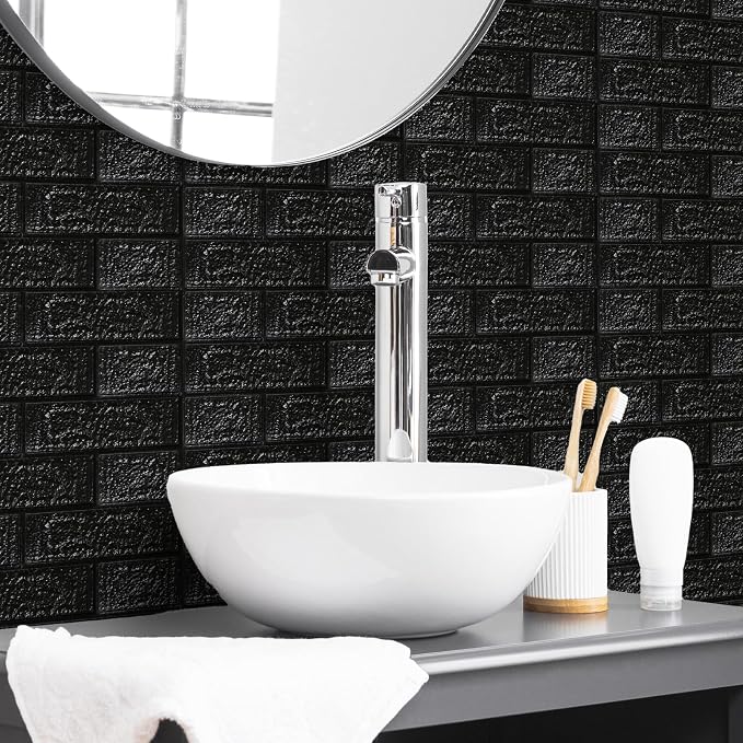 30PCS 3D Wall Panels Peel and Stick Foam, Self-Adhesive Decorative 3D Brick Wallpaper Wall Covering, Faux Stone Wall Panel Foam Brick for Living Room, Kitchen, Bathroom - Image 2