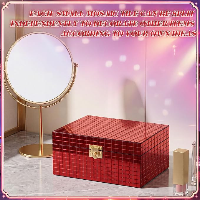 14400 Pieces Red Disco Mirror Tile Self-Adhesive Mirrors Mosaic Tile - Image 6